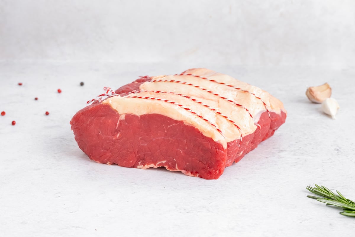 Beef roast tied with butcher’s twine